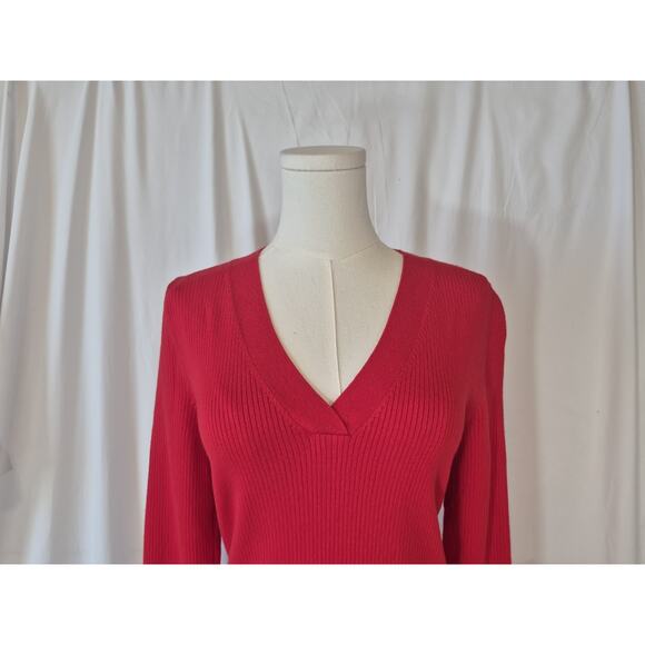 Anthropologie Maeve Womens Red Thea Ribbed Sweater Medium - Picture 3 of 6